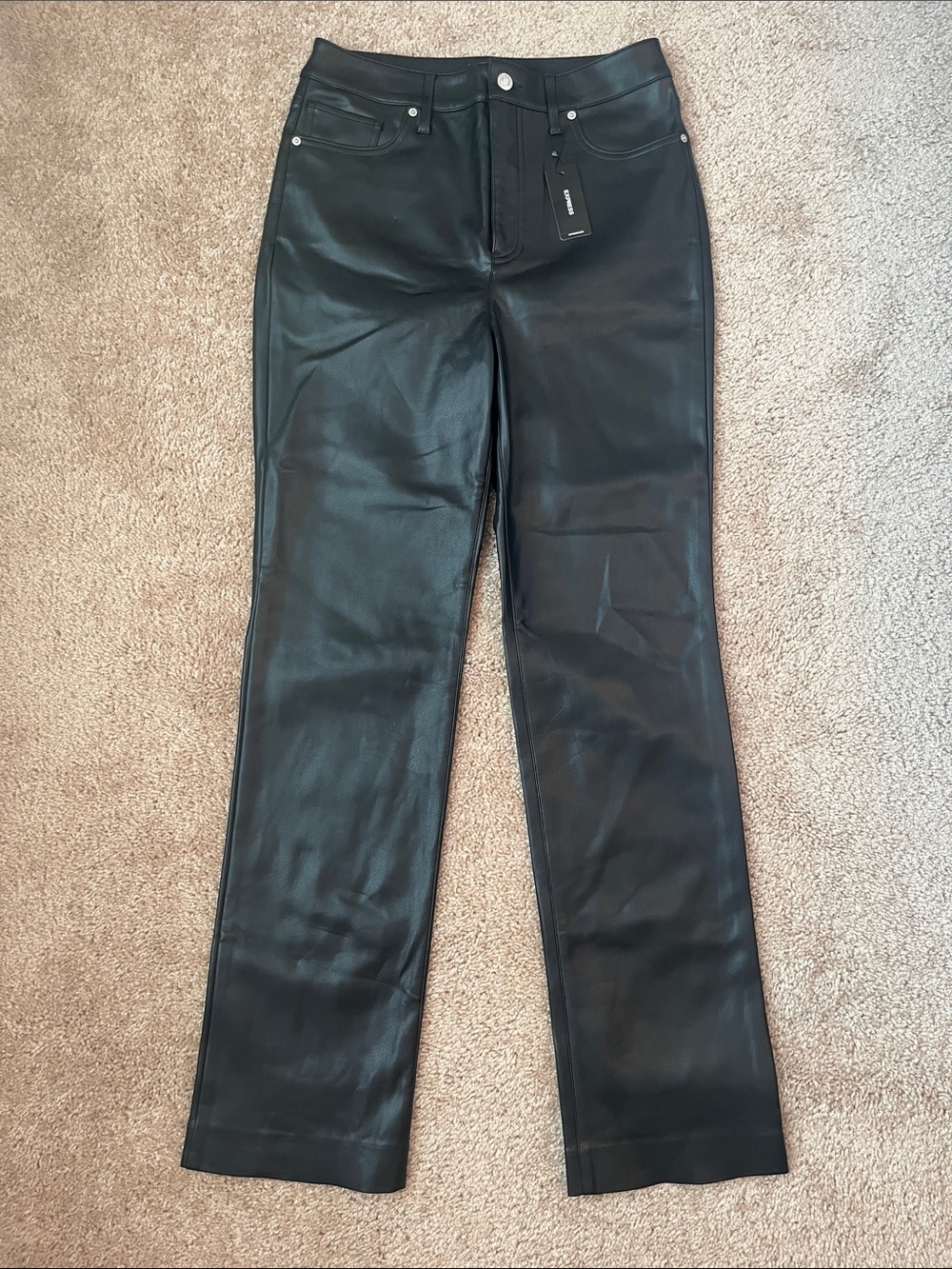 NWT Express 90’s Slim Super High Rise Faux Leather Pants